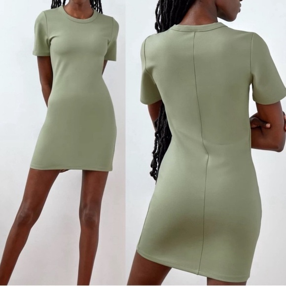 Aritizia Sunday Best Callie Bodycon T Shirt Mini Dress Sea Foam Green Sz Small - Picture 1 of 10